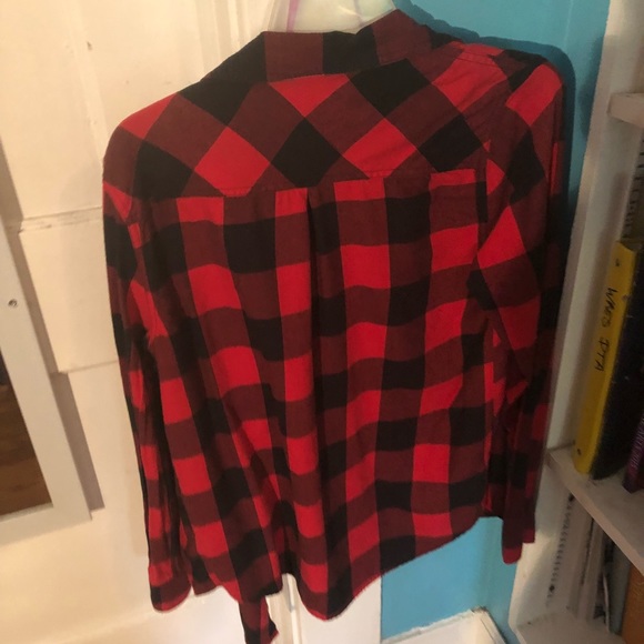 Red plaid button down - Picture 2 of 2
